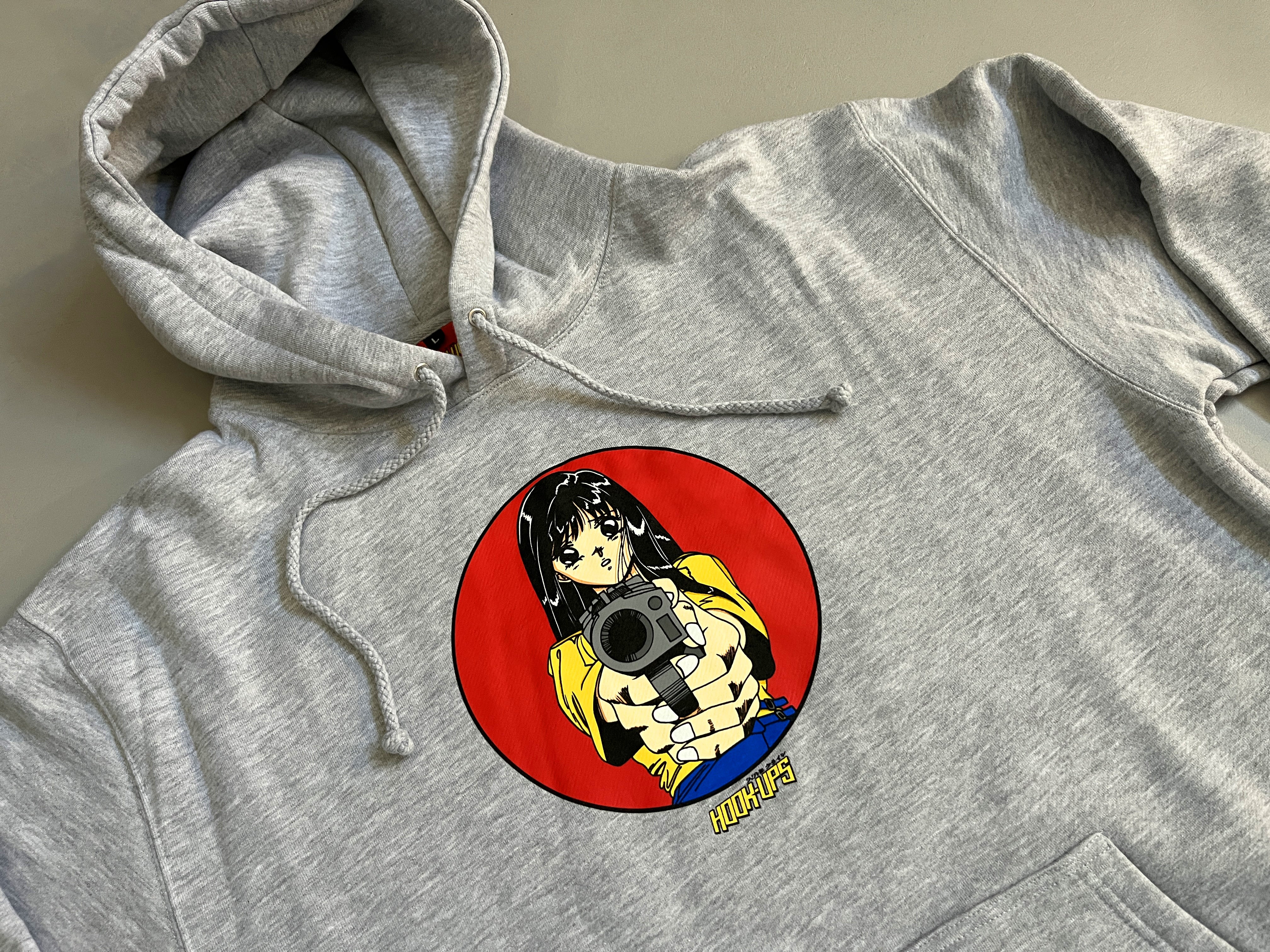 Barrel of a Gun HEAVYWEIGHT HOODED SWEATSHIRT - HEATHER GREY - Image 2