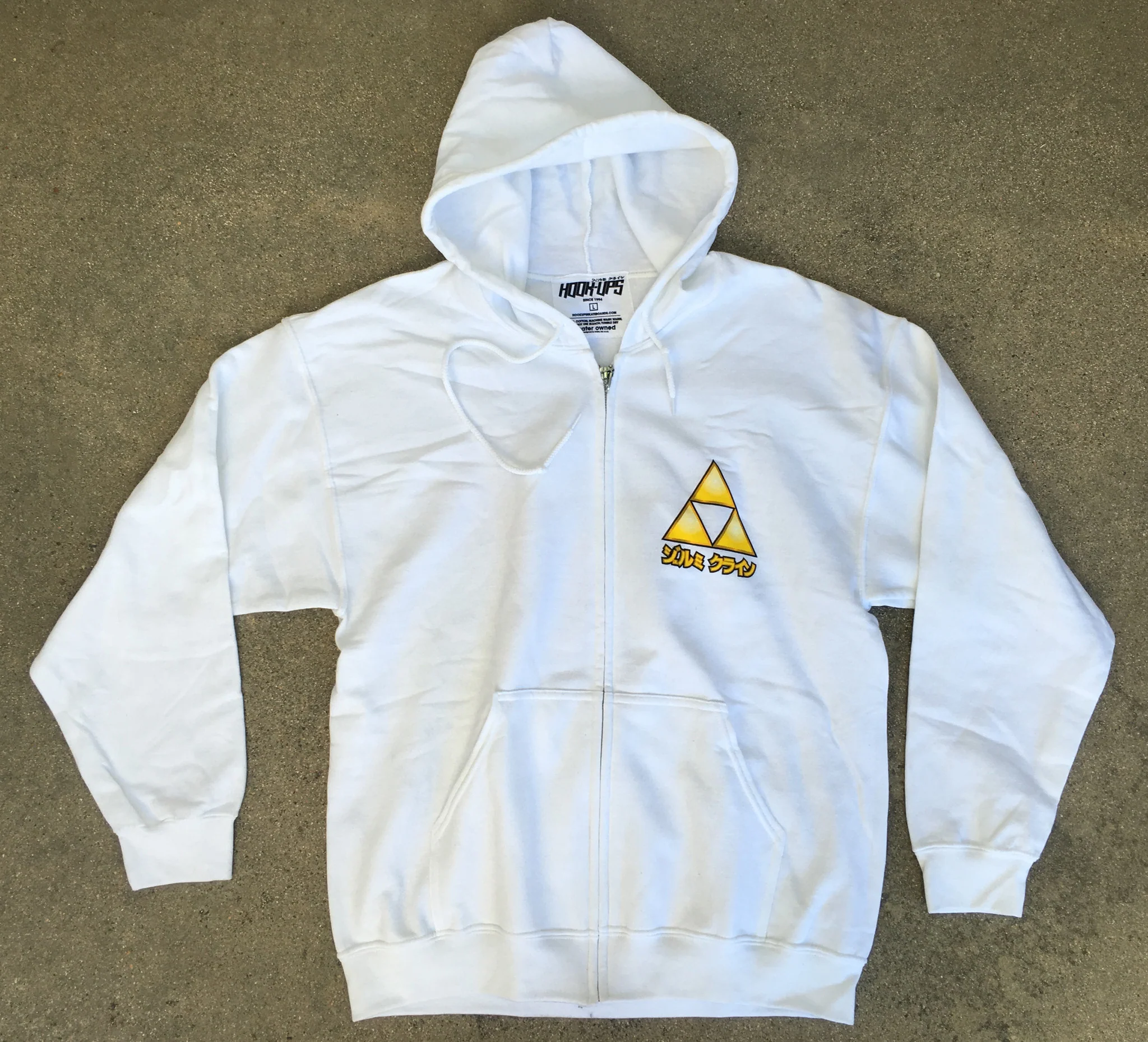 Female Link Zipper Hood Sweatshirt - WHITE - Image 3