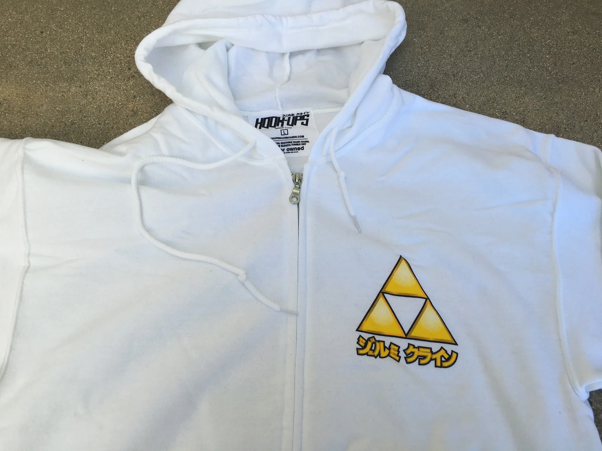 Female Link Zipper Hood Sweatshirt - WHITE - Image 4