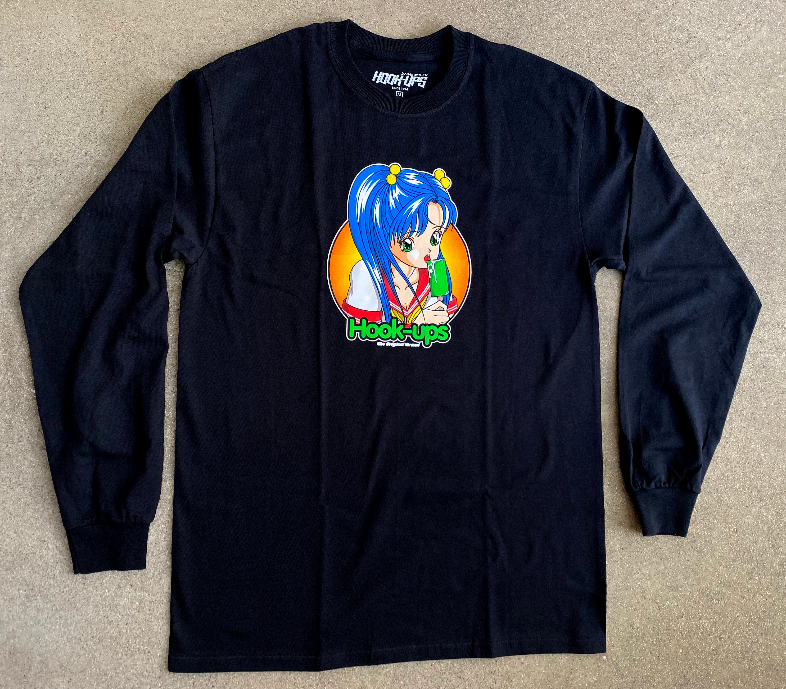 Ice Cream Girl LONG SLEEVE t-shirt BLACK - Image 2