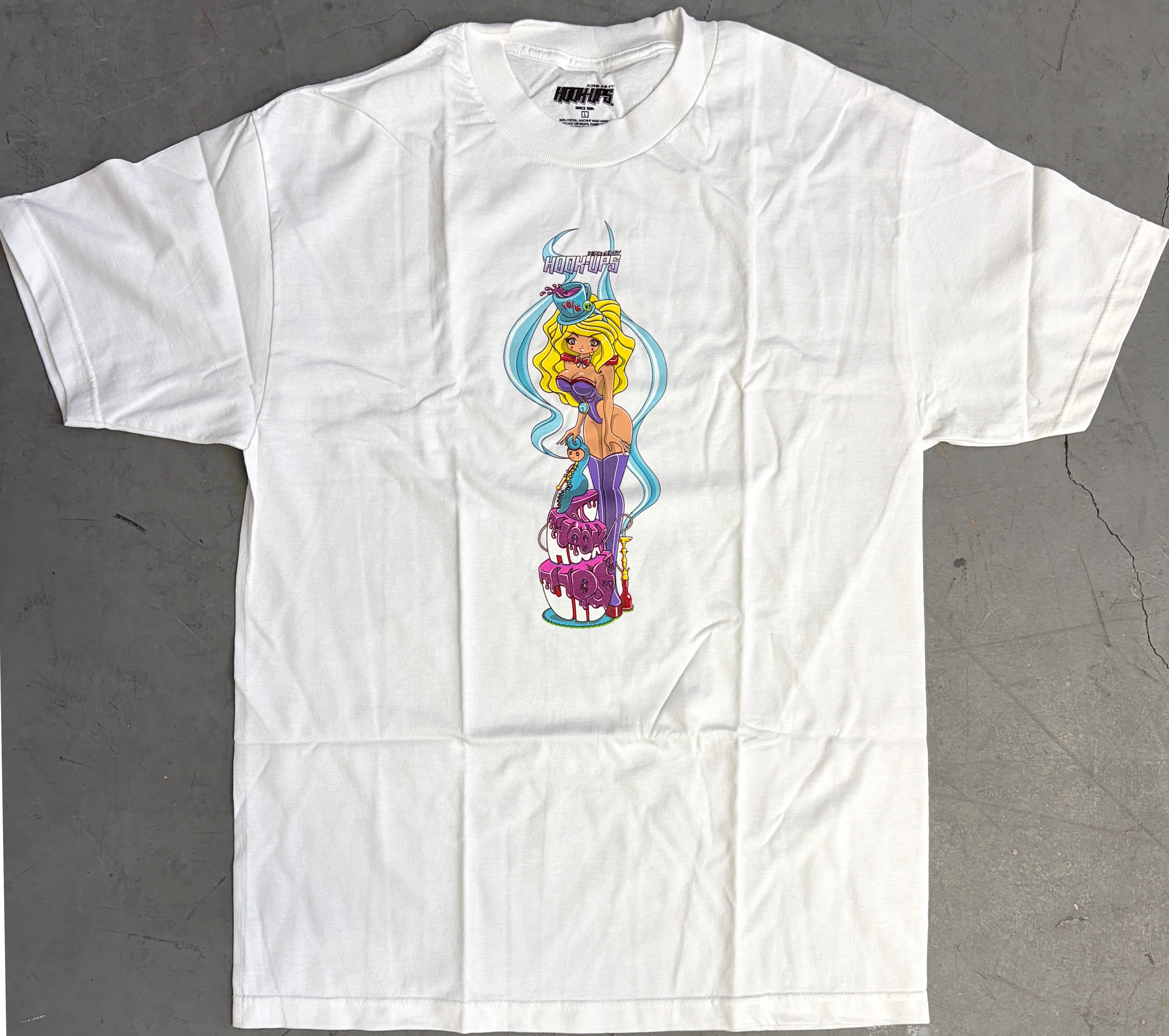 Mad Hatter T-Shirt - WHITE - NEW OLD STOCK FROM 2009 - Image 3