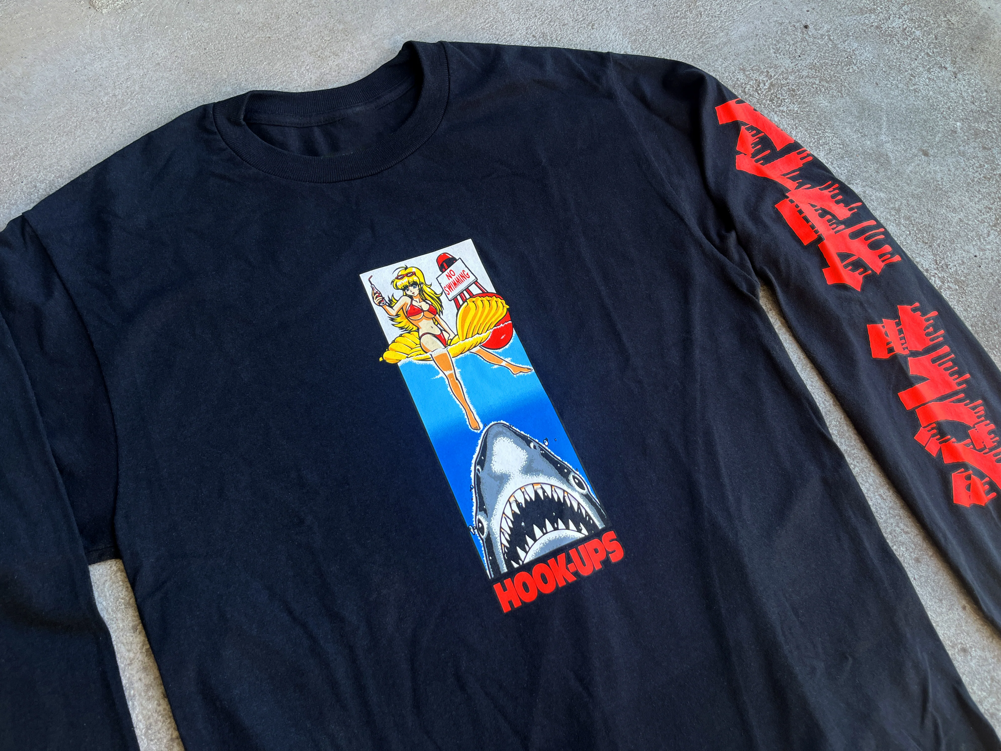 No Swimming LONG SLEEVE t-shirt BLACK special edition - Image 2