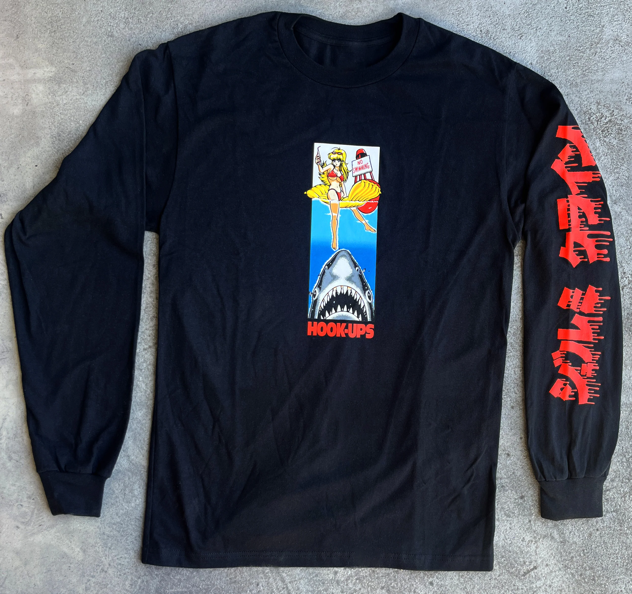 No Swimming LONG SLEEVE t-shirt BLACK special edition - Image 3
