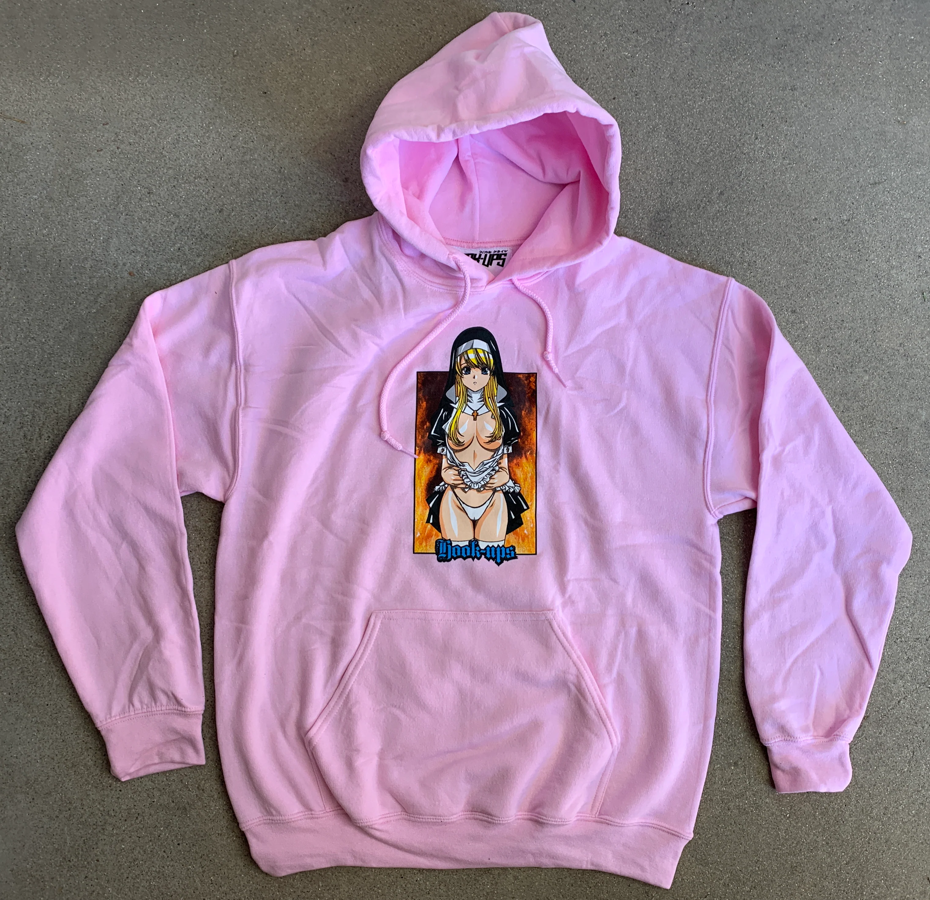 Nun Hooded Sweatshirt LIGHT PINK - Image 3