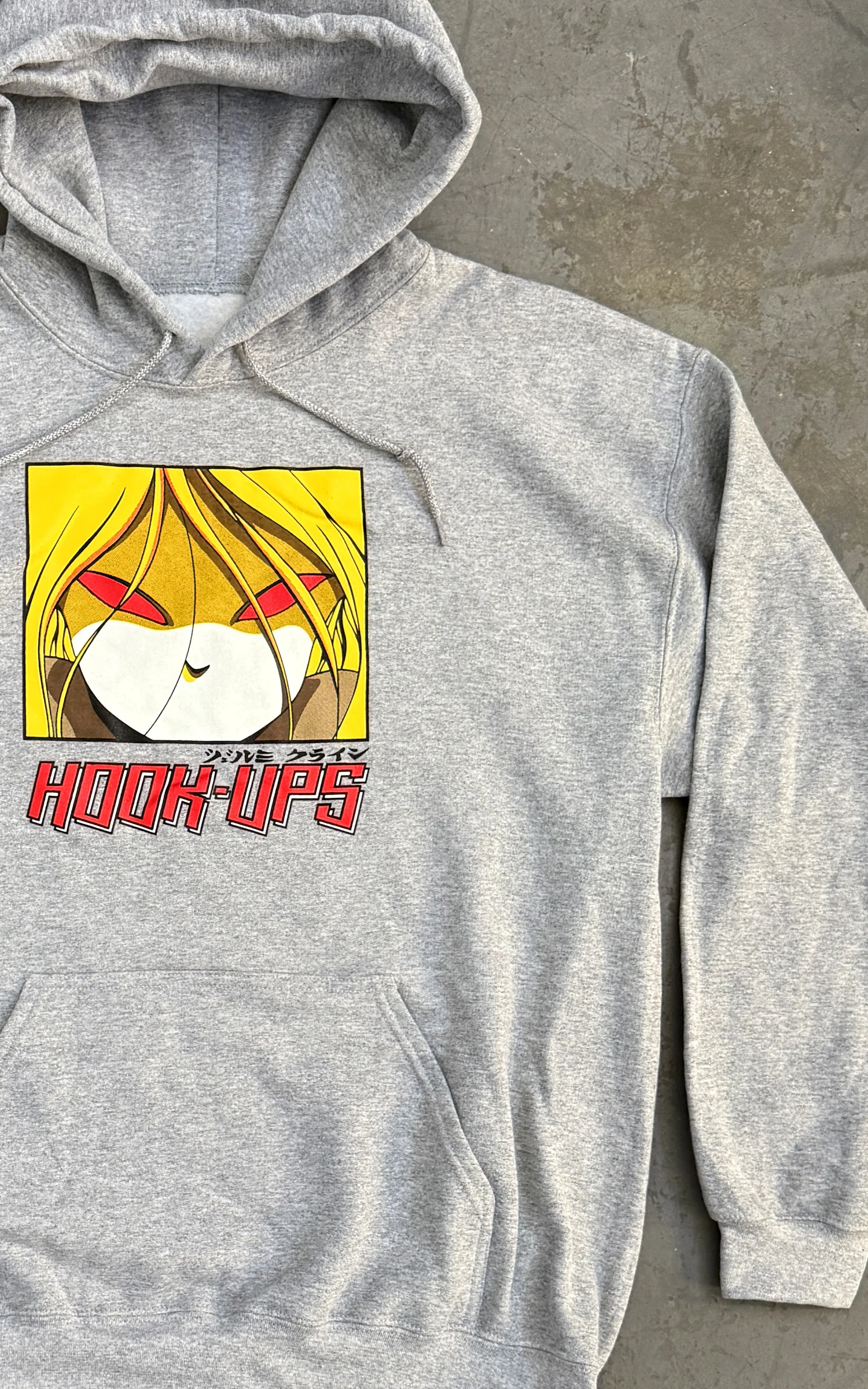 Red Eyes Hooded Sweatshirt- GREY