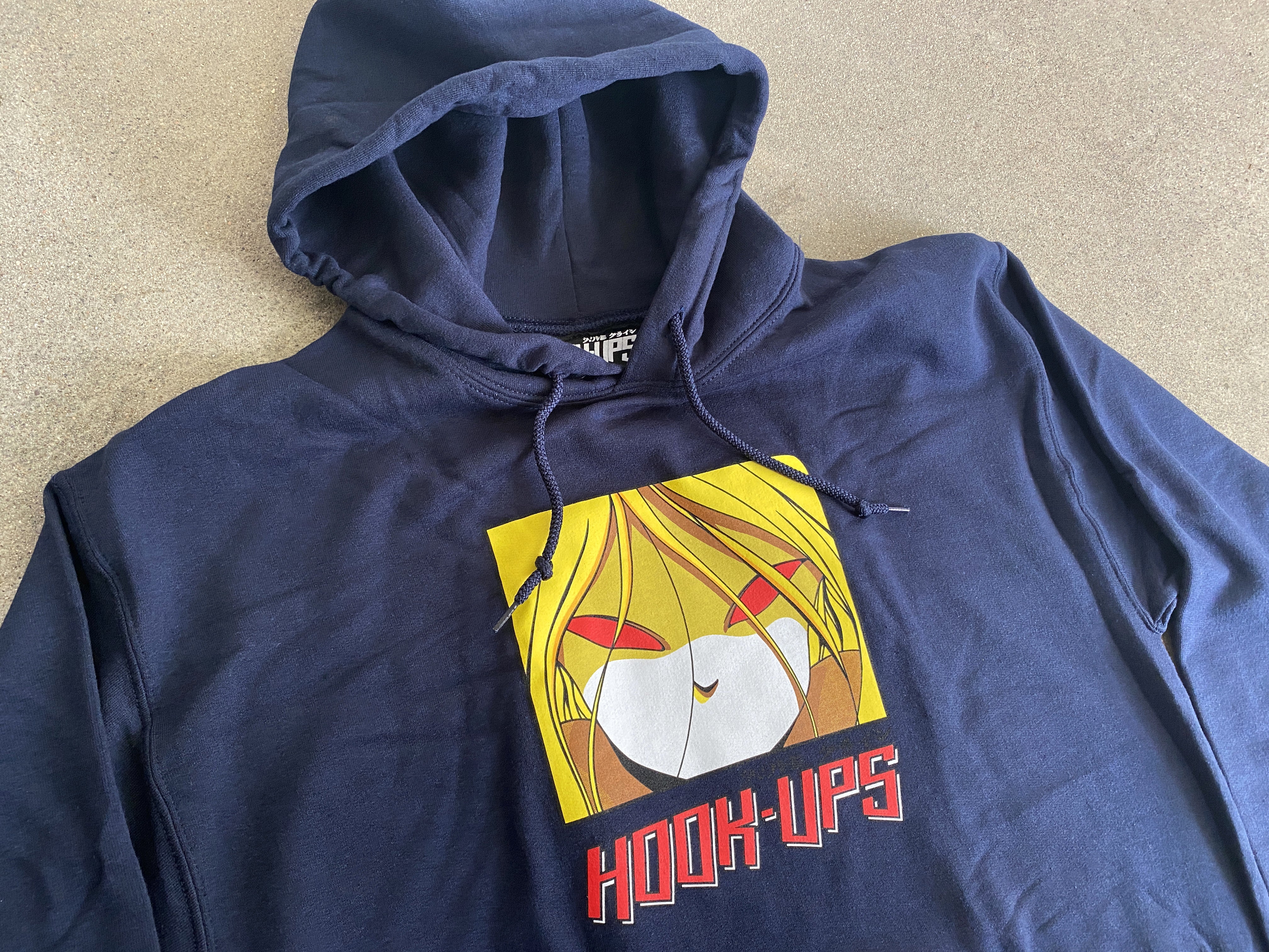 Red Eyes Hooded Sweatshirt- NAVY BLUE - Image 3