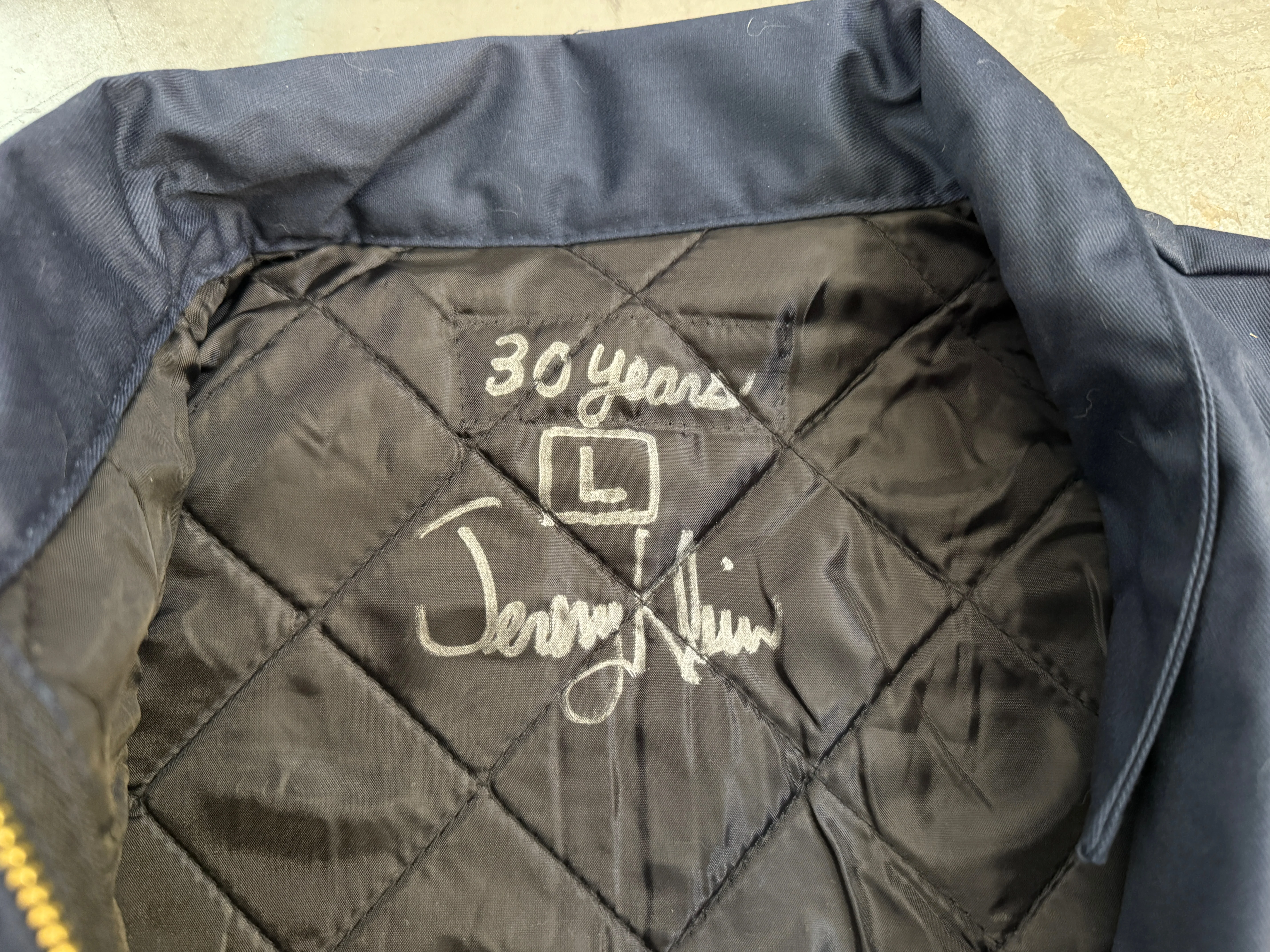 Red Eyes Lined Work Jacket - NAVY BLUE - Image 3